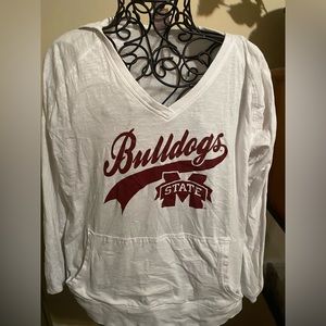 Red Oak Mississippi Bulldogs Pullover Long Sleeve Hooded T-Shirt 2xL